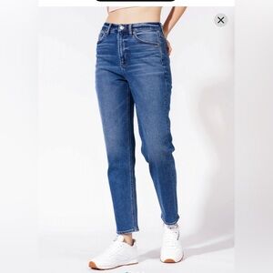 American Eagle Mom Jeans Medium Blue Sz 4 Long